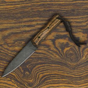 Smith & Sons Bandit Darkened Fixed Blade, Oiled Bocote Hunting Knife